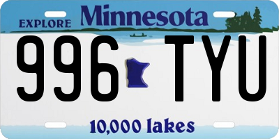 MN license plate 996TYU