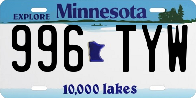 MN license plate 996TYW