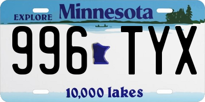 MN license plate 996TYX