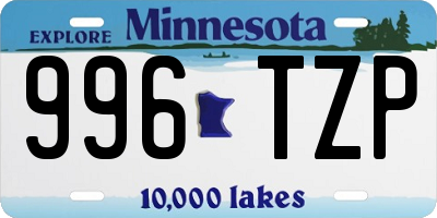 MN license plate 996TZP
