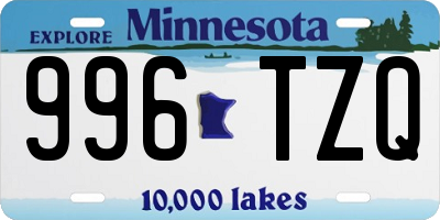 MN license plate 996TZQ