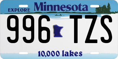 MN license plate 996TZS