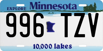 MN license plate 996TZV