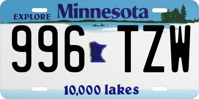 MN license plate 996TZW