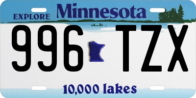 MN license plate 996TZX