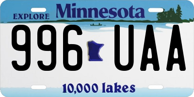 MN license plate 996UAA