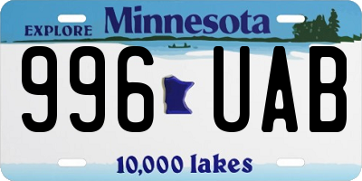MN license plate 996UAB