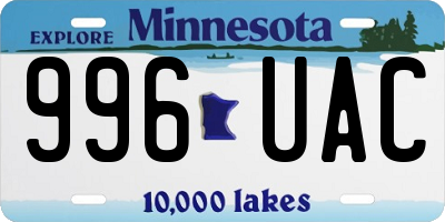 MN license plate 996UAC