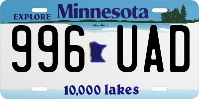 MN license plate 996UAD