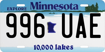 MN license plate 996UAE