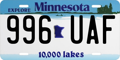 MN license plate 996UAF