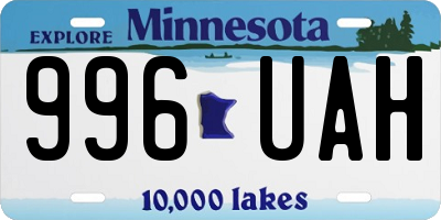 MN license plate 996UAH