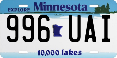 MN license plate 996UAI