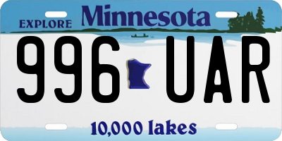 MN license plate 996UAR