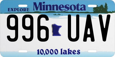 MN license plate 996UAV