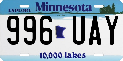 MN license plate 996UAY
