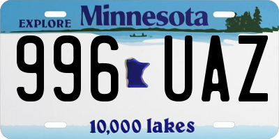 MN license plate 996UAZ