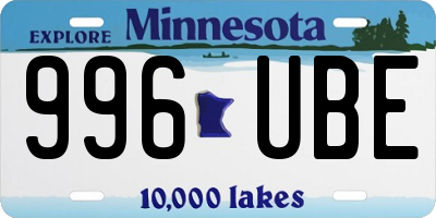 MN license plate 996UBE