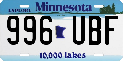 MN license plate 996UBF