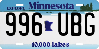 MN license plate 996UBG
