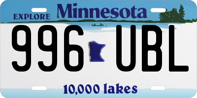 MN license plate 996UBL