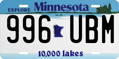 MN license plate 996UBM