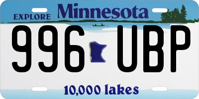 MN license plate 996UBP