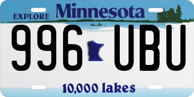 MN license plate 996UBU