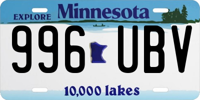 MN license plate 996UBV