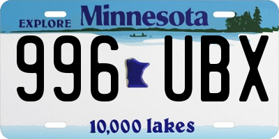 MN license plate 996UBX