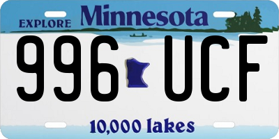 MN license plate 996UCF
