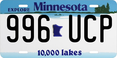 MN license plate 996UCP