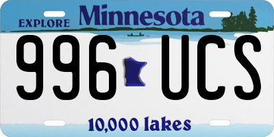 MN license plate 996UCS