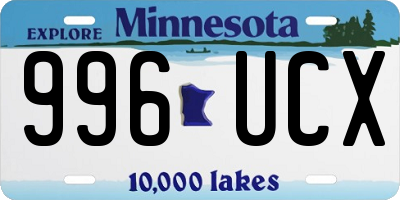 MN license plate 996UCX