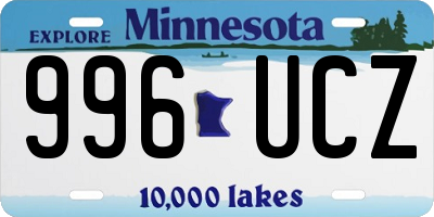 MN license plate 996UCZ