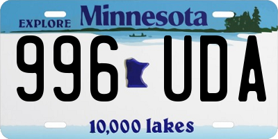 MN license plate 996UDA