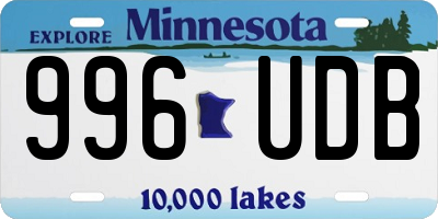 MN license plate 996UDB