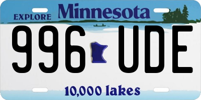 MN license plate 996UDE