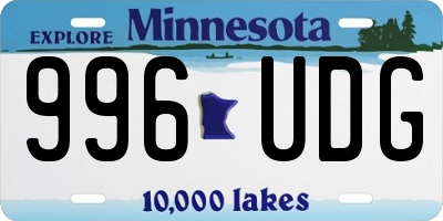 MN license plate 996UDG