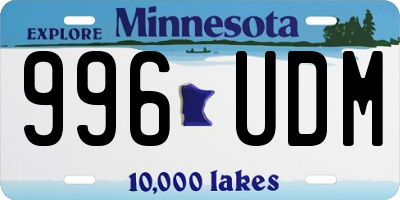 MN license plate 996UDM