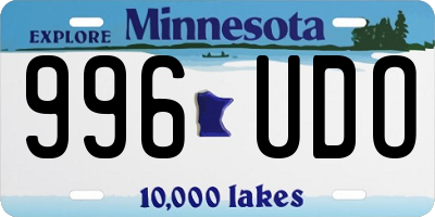 MN license plate 996UDO