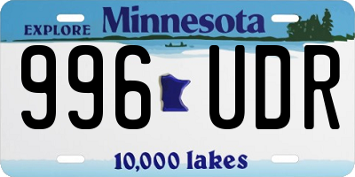 MN license plate 996UDR