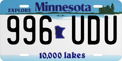 MN license plate 996UDU