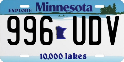 MN license plate 996UDV