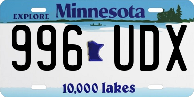 MN license plate 996UDX