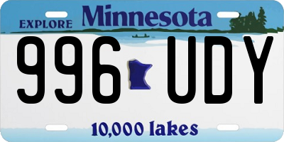 MN license plate 996UDY