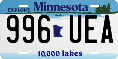 MN license plate 996UEA