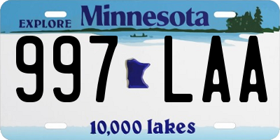 MN license plate 997LAA