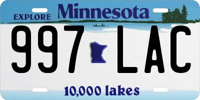 MN license plate 997LAC