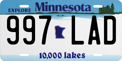 MN license plate 997LAD